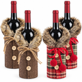 Plaid Christmas Bottle Coat Covers – 4 Pack — product