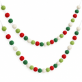 Red, Green & White Felt Ball Garland – 2 Pack, 9.8 ft — product