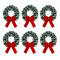 Mini Tinsel Wreaths with Red Velvet Bows – 6 Pack, 9.5 in — product