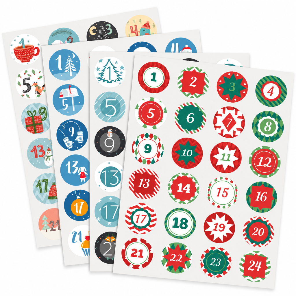 Christmas Advent Number Stickers – 96 Pack — product