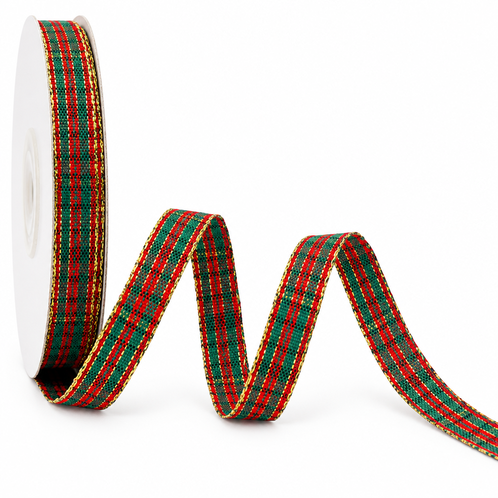 Red Checkered Gingham Ribbon – 3/8 Inch, 25 Yards — product