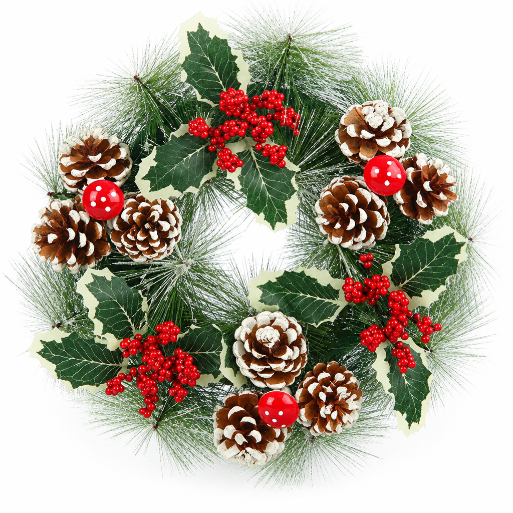 Rustic Pine, Berry & Pine Cone Wreath – 12 in — product