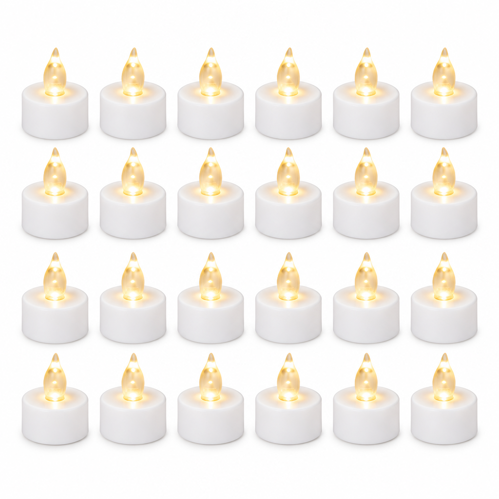 Flickering LED Tea Lights – 24 Pack — product