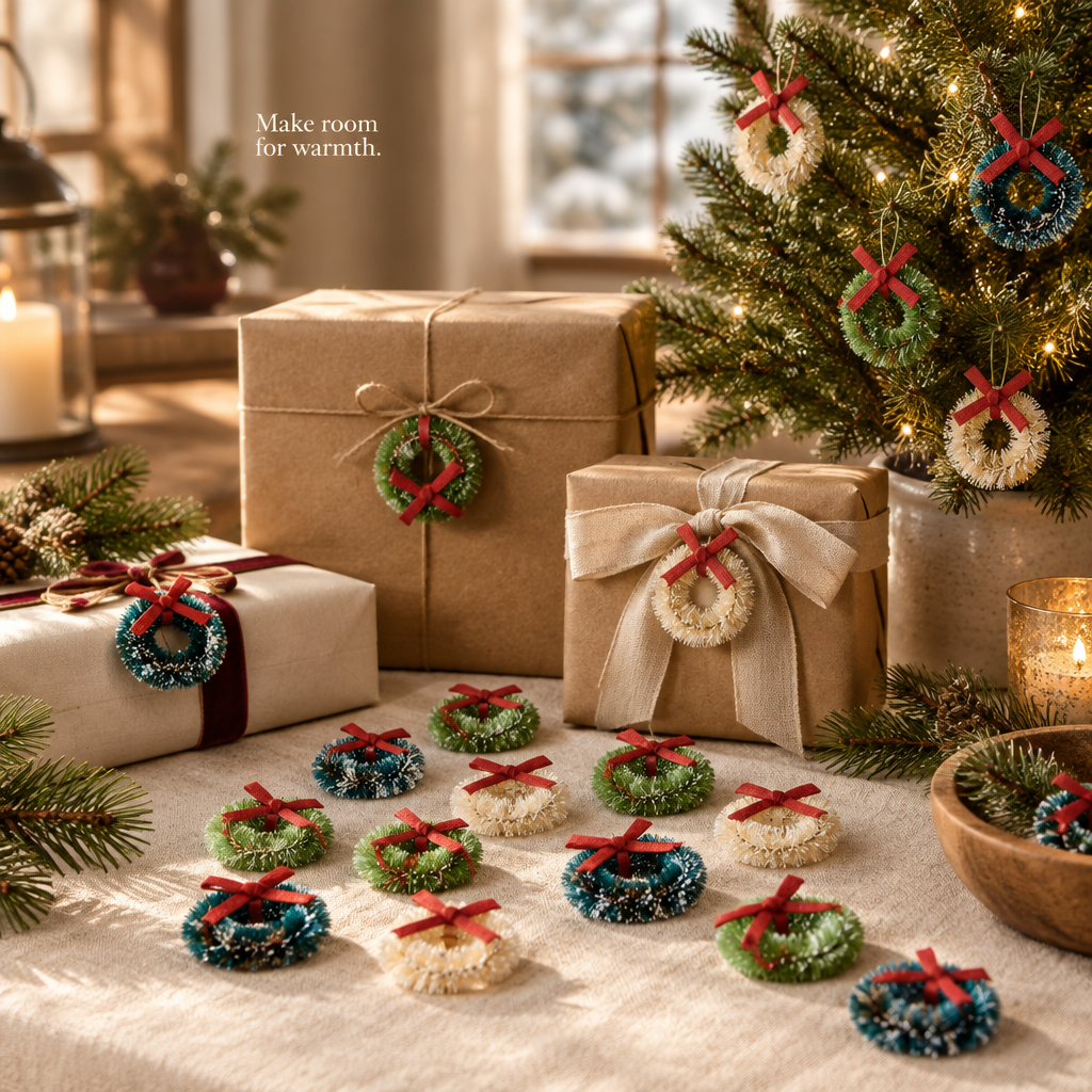 Miniature Sisal Wreaths – 18 Pieces — in use