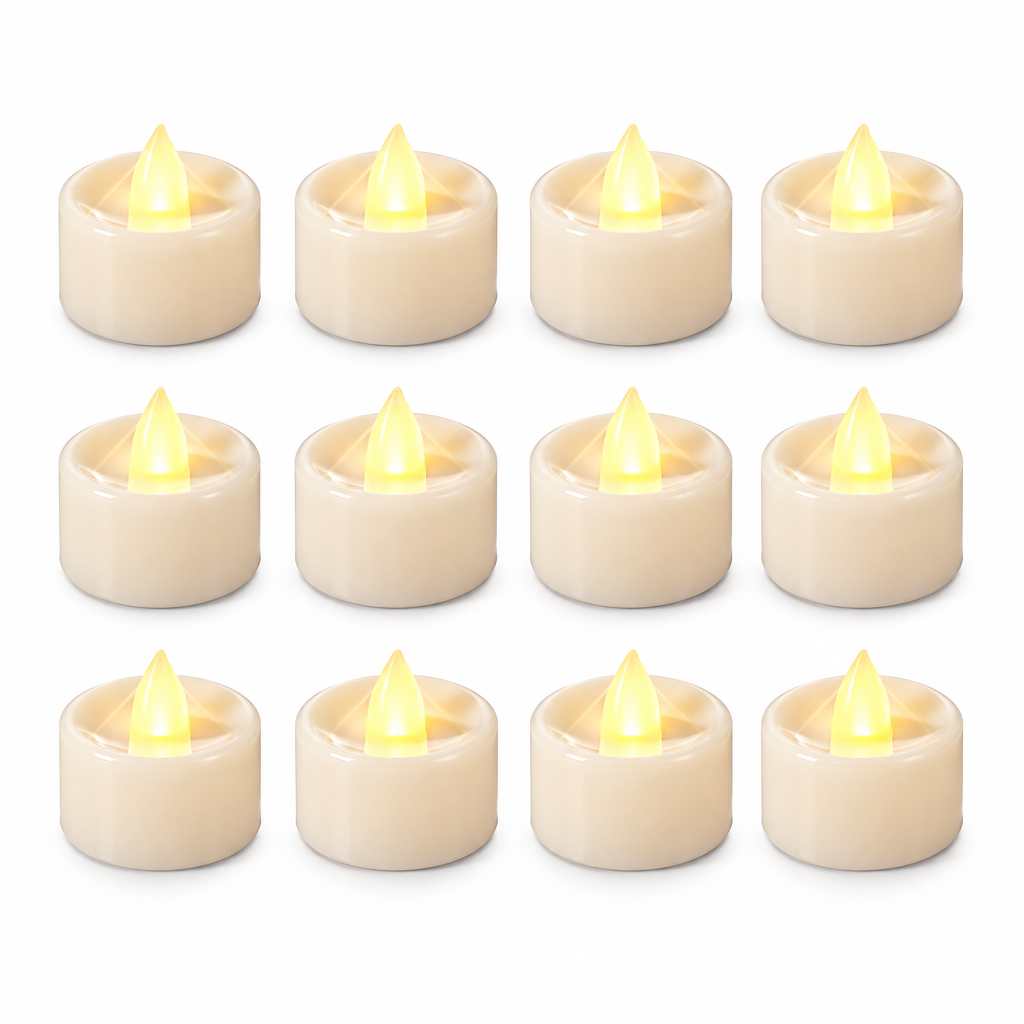 LED Tea Lights with 6-Hour Timer – 12 Pack — product