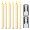 Real Wax Flameless Taper Candles with Remote – 6 Pack, 9.6 in — product