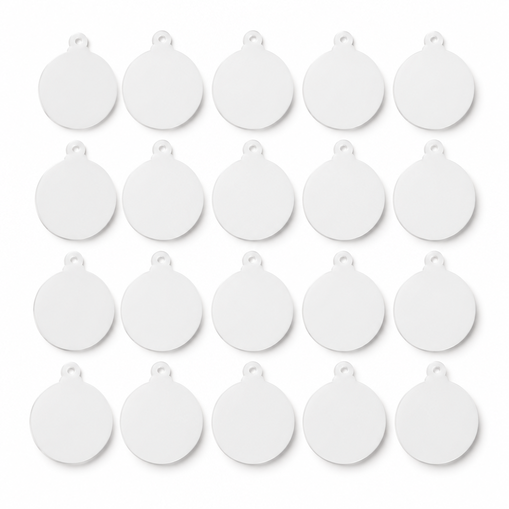 White Acrylic Christmas Ornament Blanks – 20 Pack — product