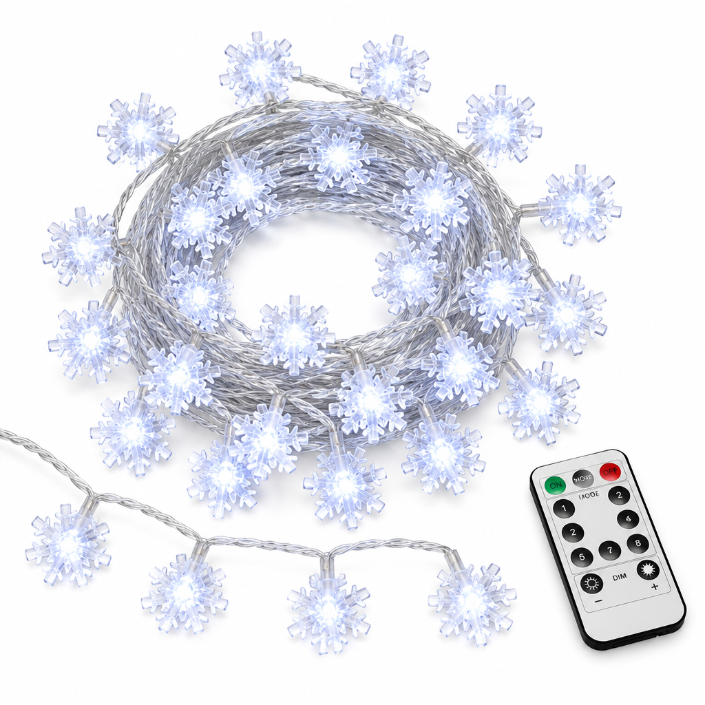 Snowflake String Lights with Remote – 20 ft, 40 LEDs — product