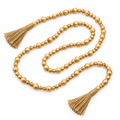 Gold Wood Bead Garland with Tassels – 12 ft — product