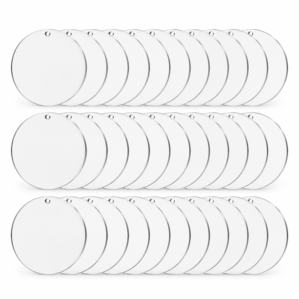 Clear Acrylic Ornament Blanks – 30 Pack, 4 Inch — product