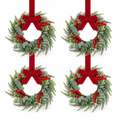 Mini Cabinet Wreaths with Red Velvet Bows – 4 Pack, 8 in — product