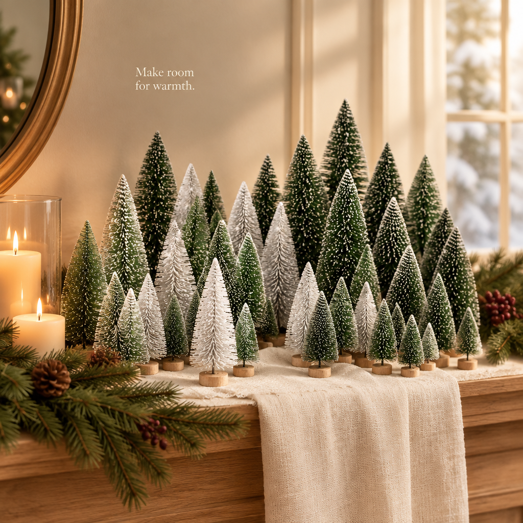 Mini Bottle Brush Trees – 29 Pieces, 5 Sizes — in use