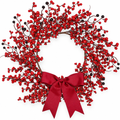 Red Berry Wreath with Bow – 18 in — product