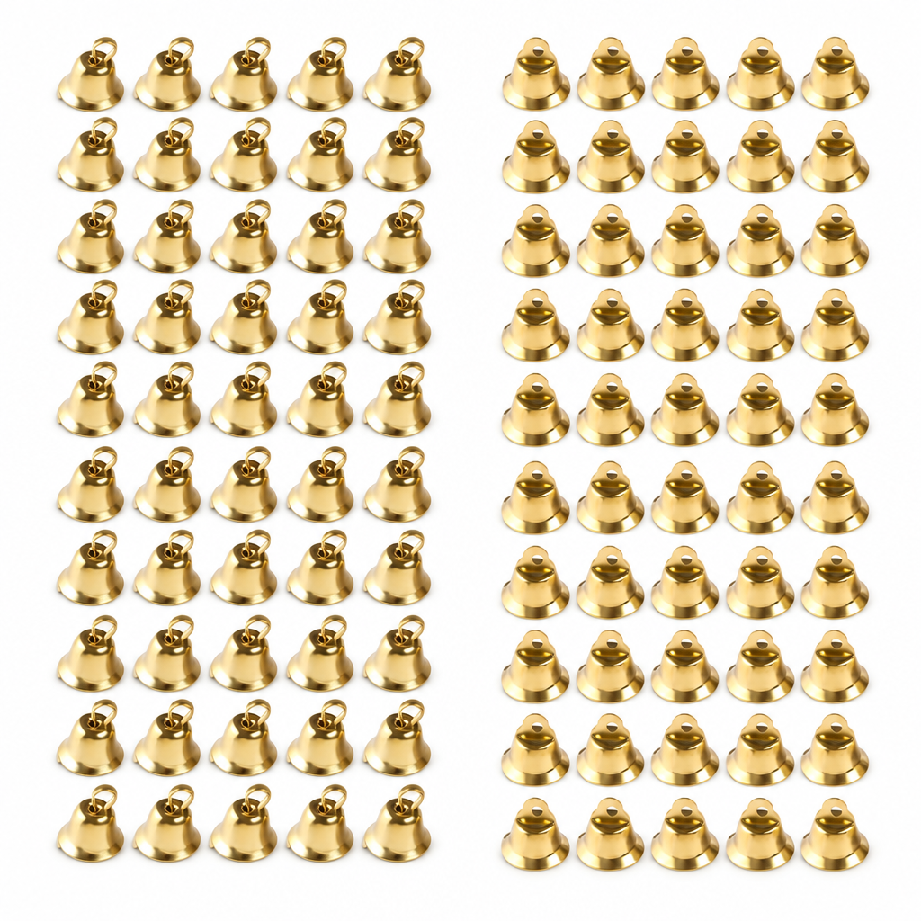 Mini Gold Craft Bells – 100 Pack — product