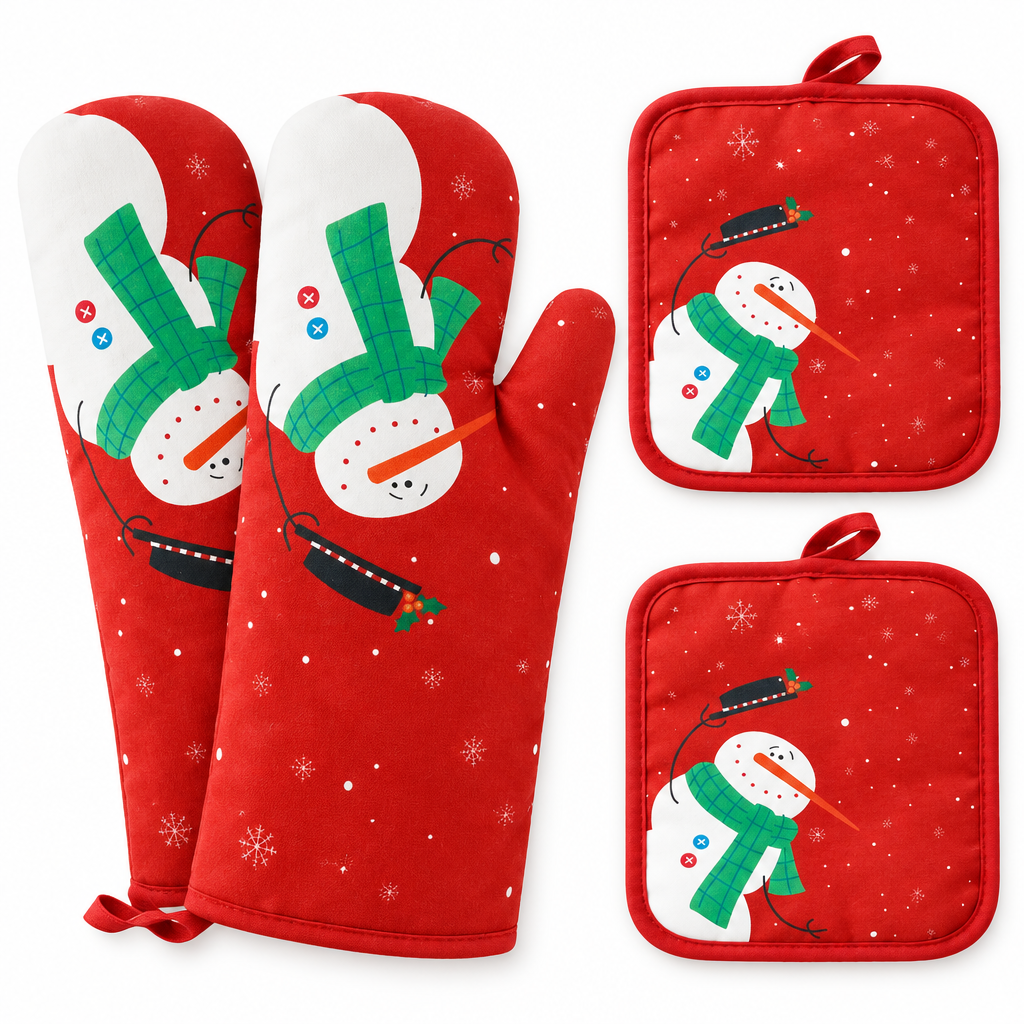 Christmas Oven Mitts & Pot Holders – 4 Piece Set — product