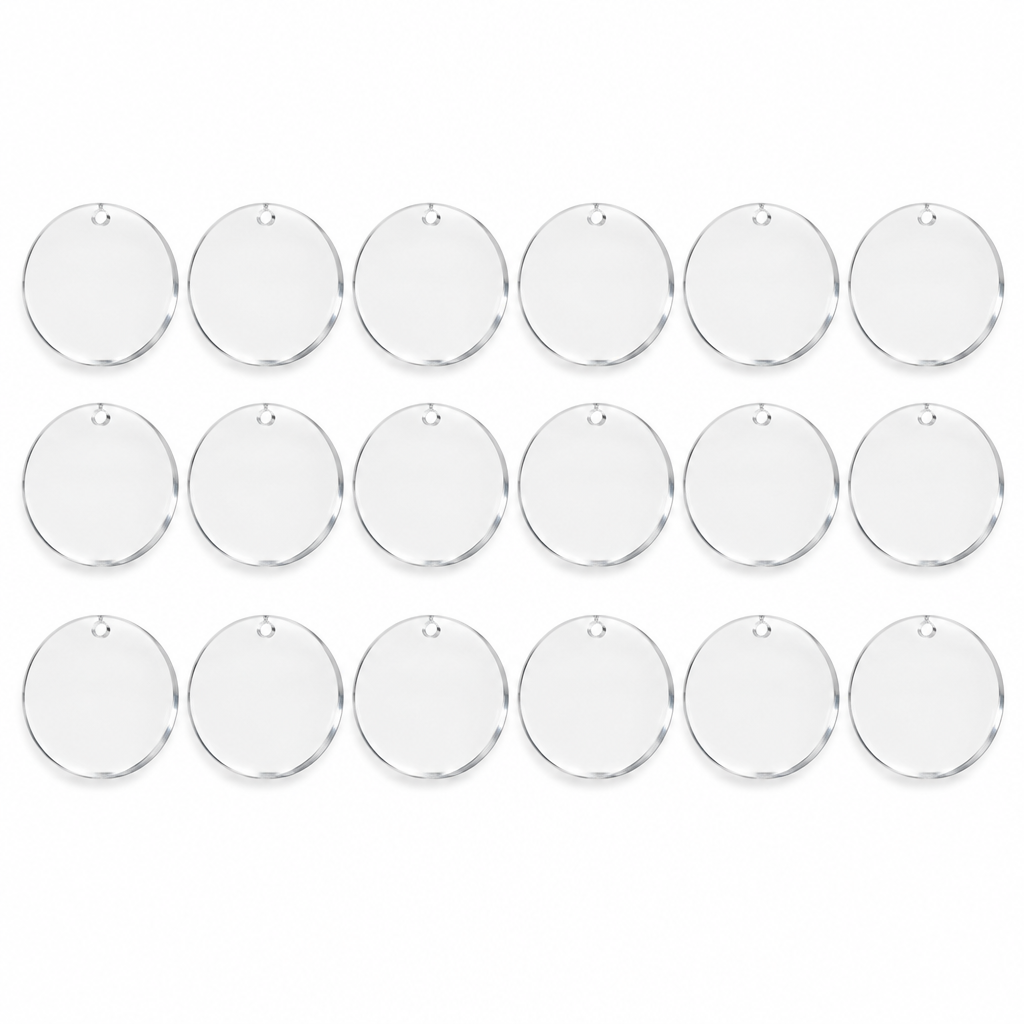 Extra-Thick Clear Acrylic Ornament Blanks – 18 Pack, 3 in — product