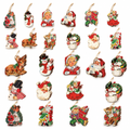 Vintage Snowman Wooden Christmas Ornaments – 36 Pack — product