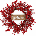 Red Berry Wreath with Welcome Sign – 20 in — product