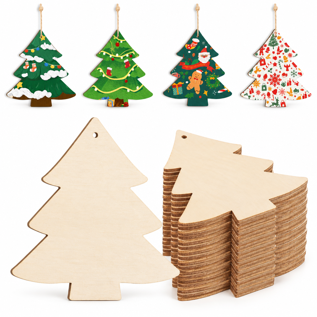 Wooden Christmas Tree Cutouts to Paint – 24 Pack — product