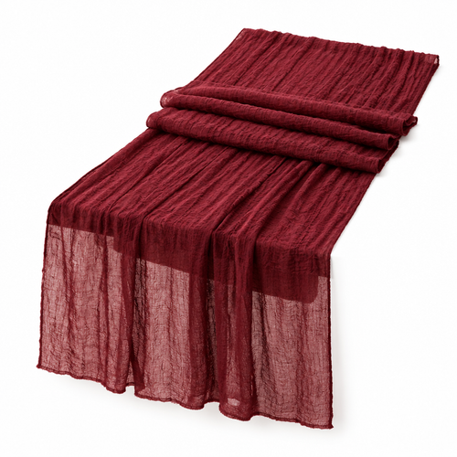 Burgundy Cheesecloth Table Runner – 120 in — product