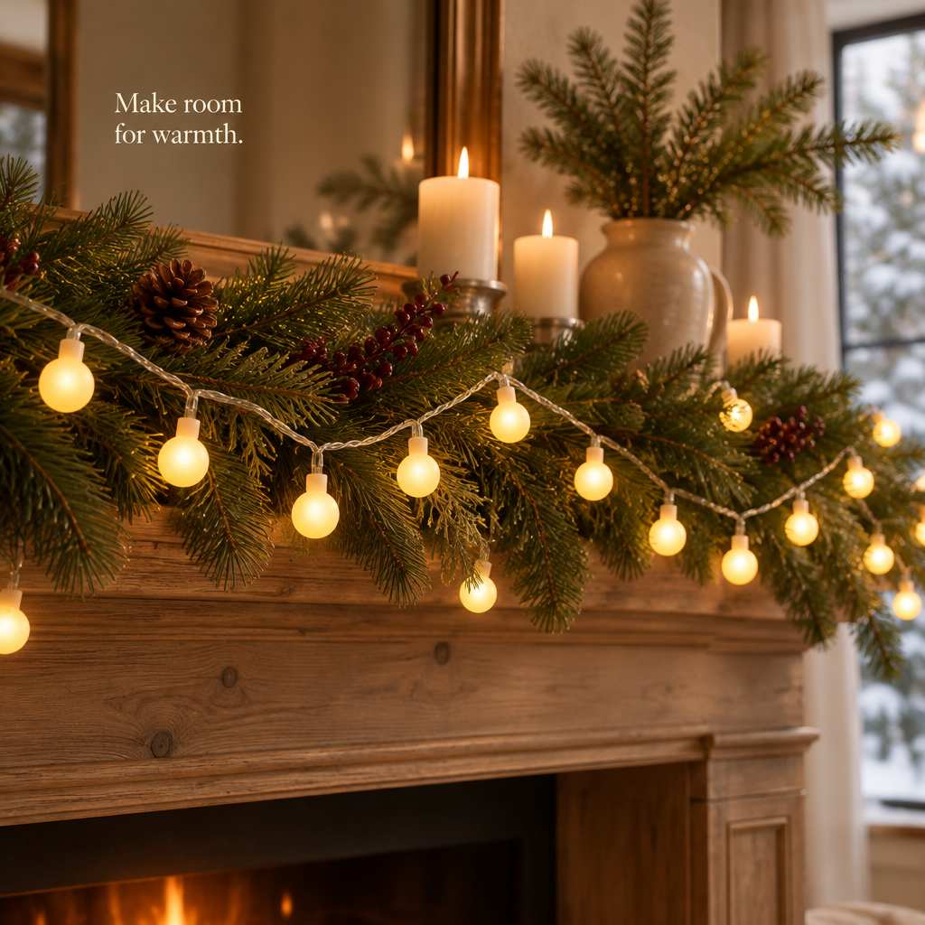 Frosted Globe String Lights – 21 ft, 60 LEDs — in use