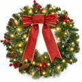 Pre-Lit Pine Cone & Berry Door Wreath – 16 in — product