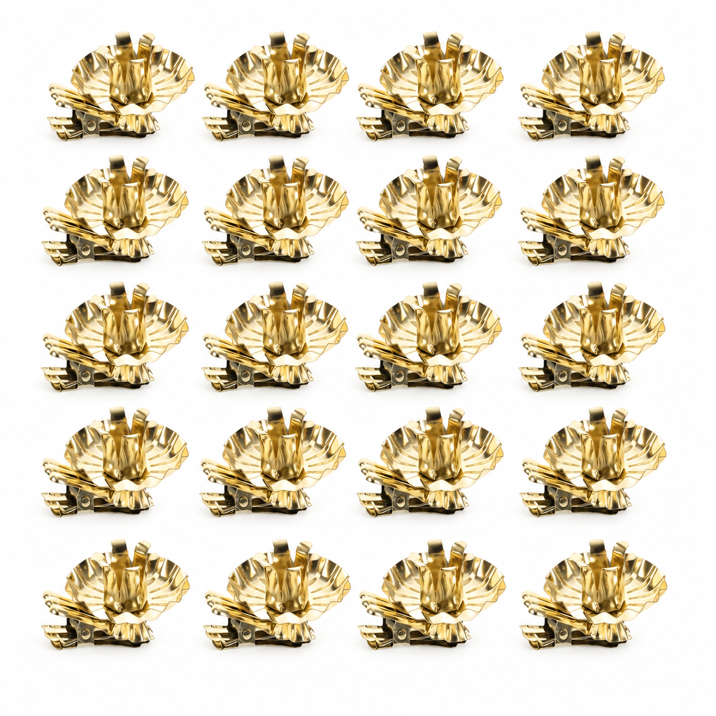 Gold Flower Clip-On Candle Holders – 20 Pack — product