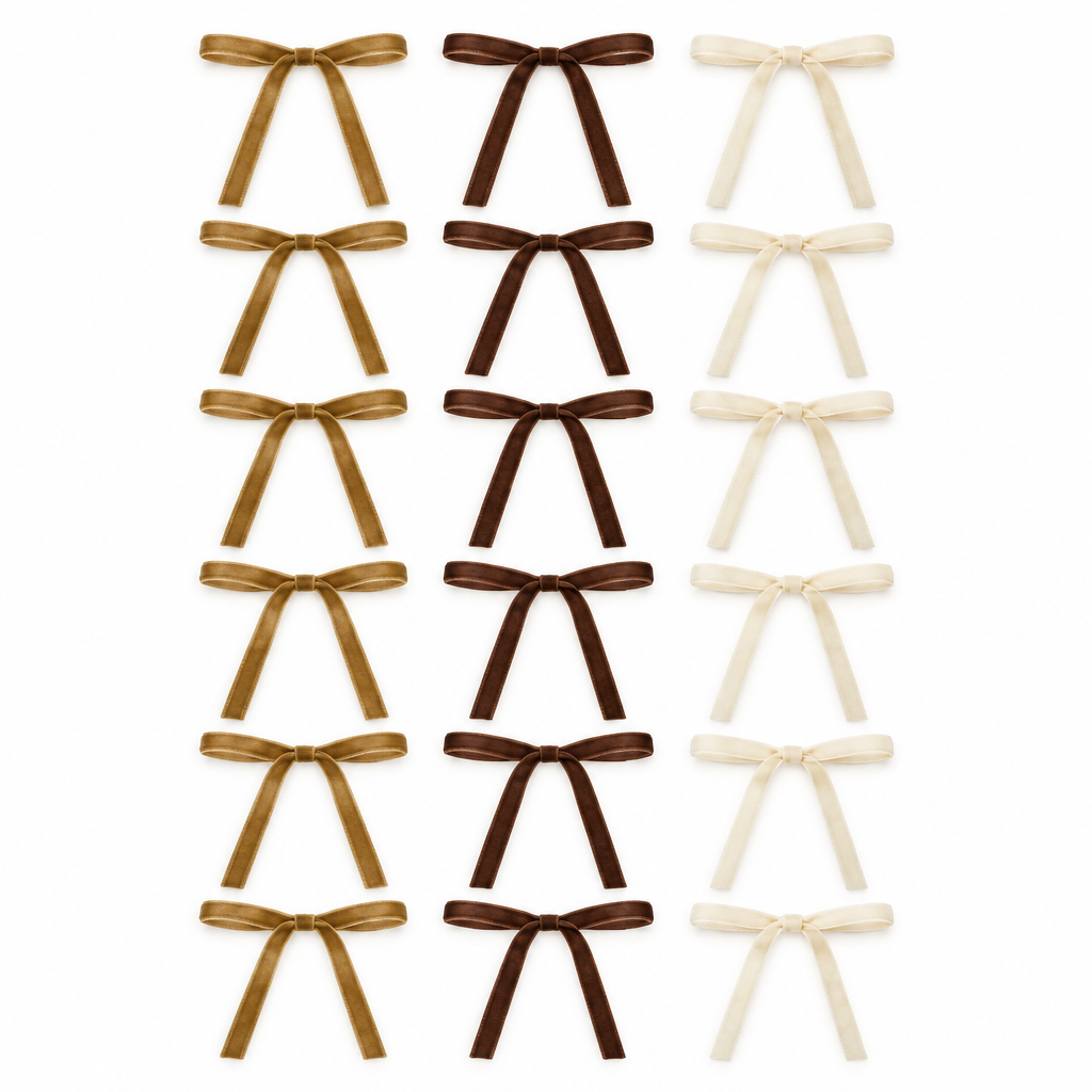 Neutral Velvet Christmas Bows – 24 Pack — product