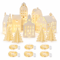 Light-Up Paper Christmas Village – 10 Pieces — product
