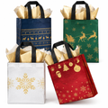 Christmas Fabric Gift Bags with Gold Paper – 16 Pack — product