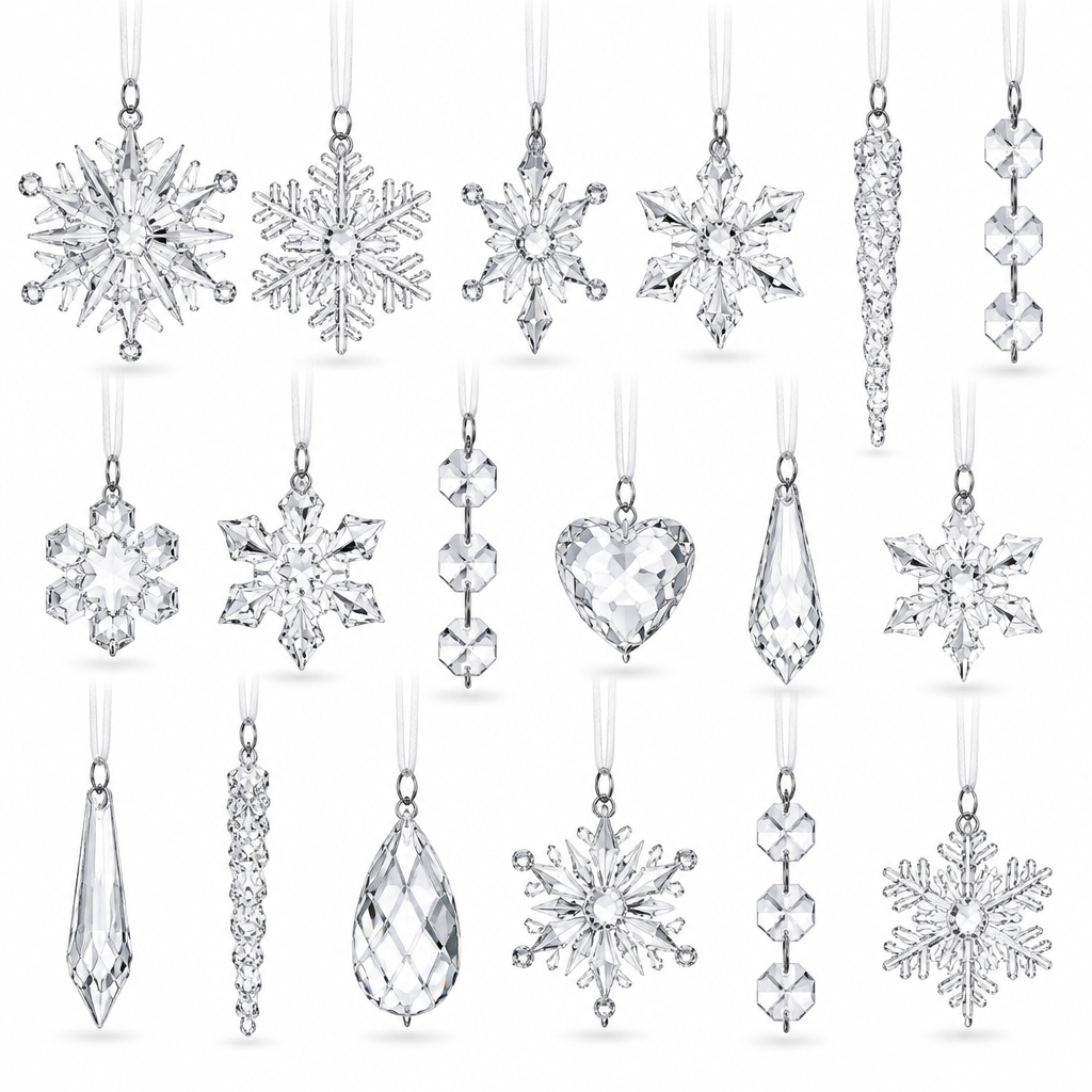 Crystal Drop Pendant Christmas Ornaments – 21 Piece Set — product