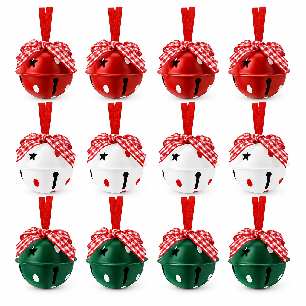 Star Cutout Jingle Bell Ornaments – 12 Pack, 1.57 in — product