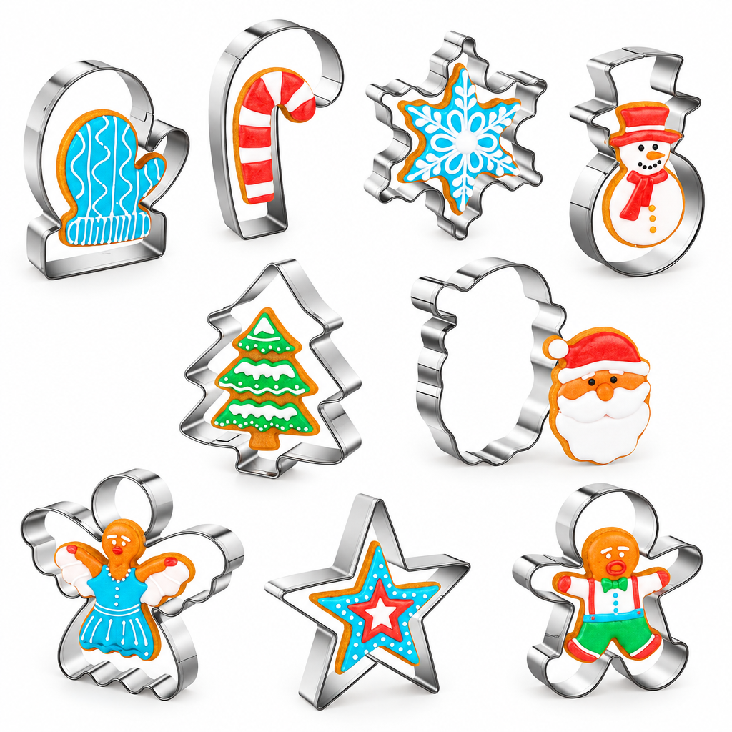Stainless Steel Christmas Cookie Cutters – 9 Pack — product