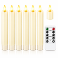 Short Real Wax LED Taper Candles with Remote – 6 Pack, 6 in — product