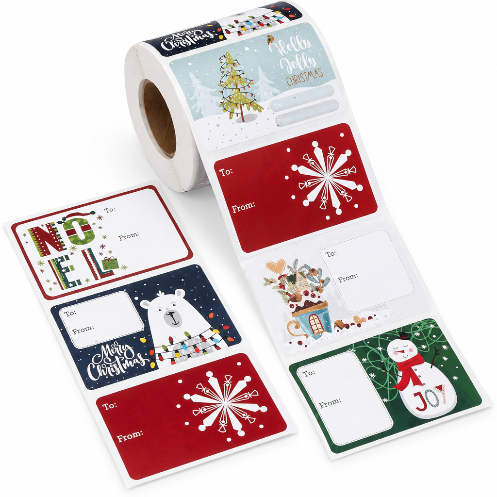 Matte Christmas Gift Label Stickers – 500 Pack — product