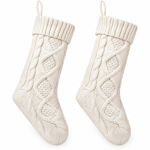 Cable Knit Christmas Stockings – 2 Pack, 18 in — product