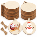 Blank Round Wooden Christmas Ornaments – 50 Pack — product
