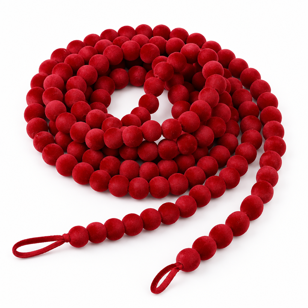 Red Velvet Bead Garland – 9 ft — product