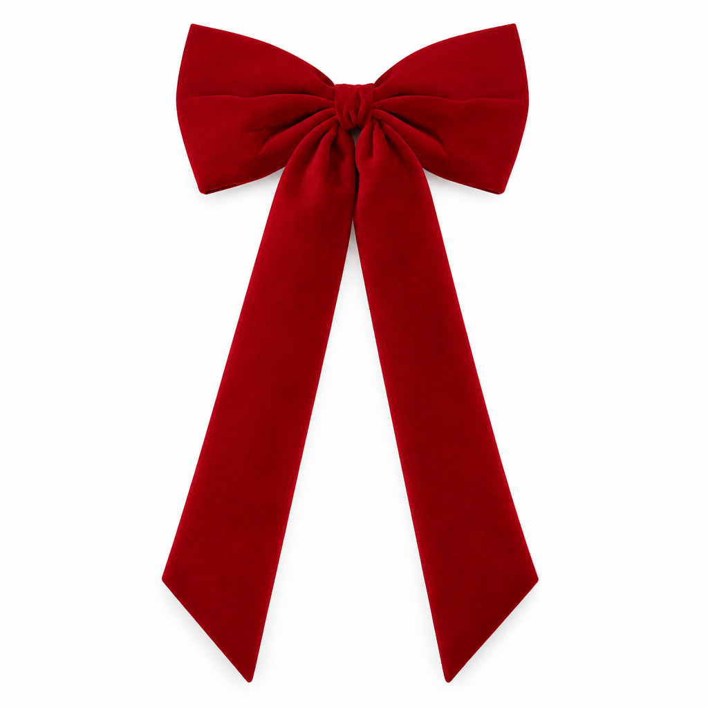 Large Red Velvet Tree Topper Bow – 15 × 30 in — product