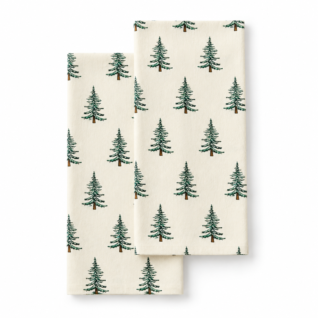 Cotton Christmas Kitchen Towels – Set of 2, 18 × 25 in — product