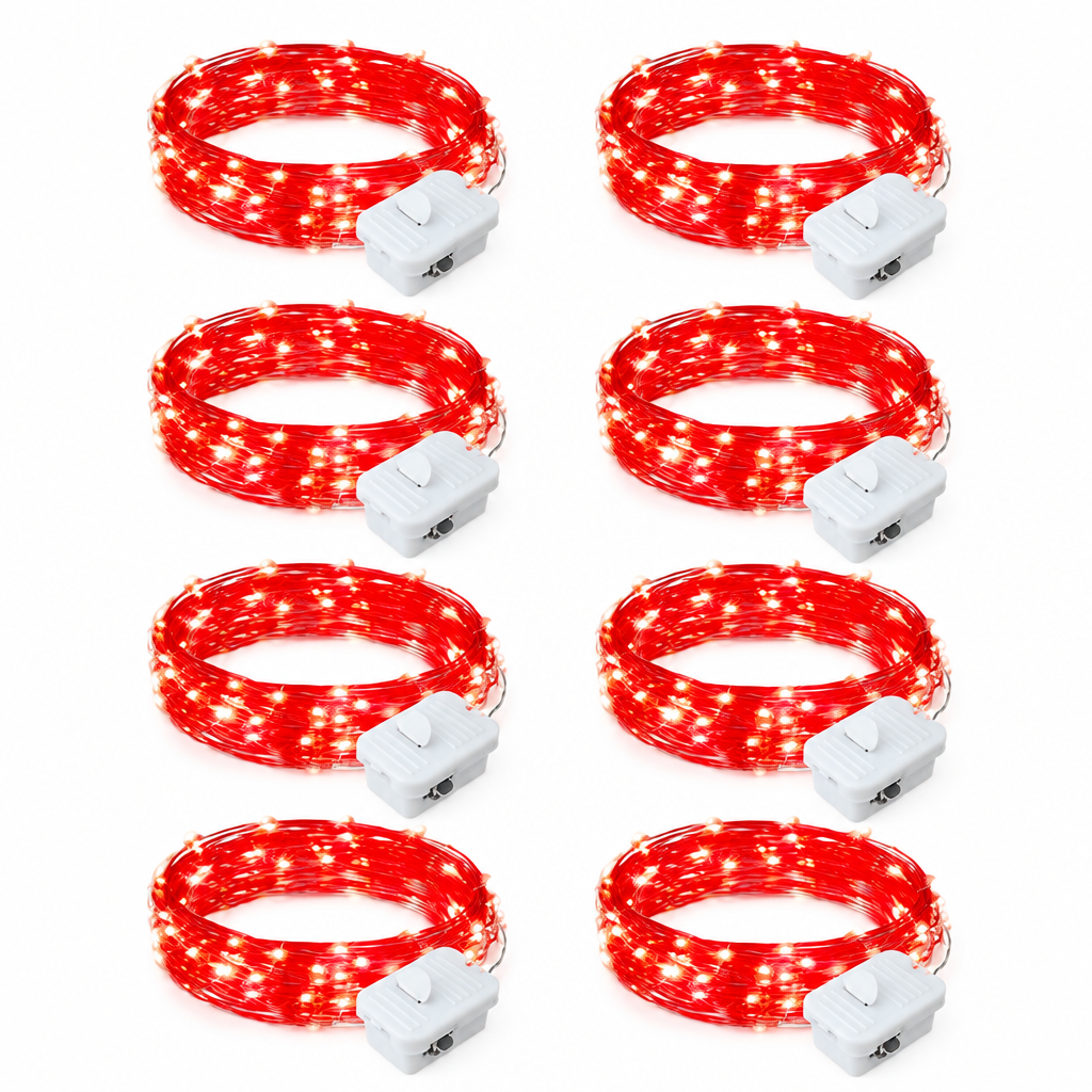 Red Fairy Lights – 8 Pack, 7 ft, 20 LEDs — product