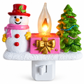 Snowman & Tree Campfire Night Light — product