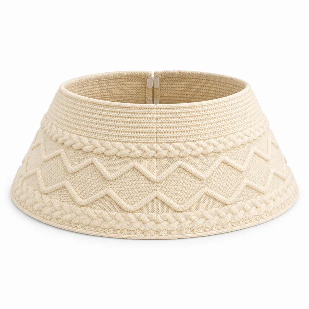 Cream Cable Knit Tree Collar – 23–30 in — product
