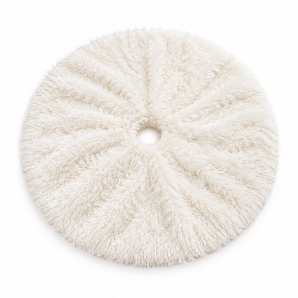 Mini White Faux Fur Tree Skirt – 18 in — product