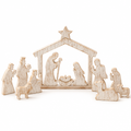 Distressed White Wooden Nativity Scene – 15 Pieces — product