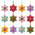 Embroidered Felt Snowflake Ornaments – 12 Pack — product