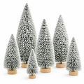 Snow Flocked Mini Christmas Trees – 6 Pack, 4 Sizes — product