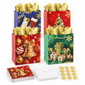 Gold Foil Christmas Gift Bag Set – 4 Pack — product