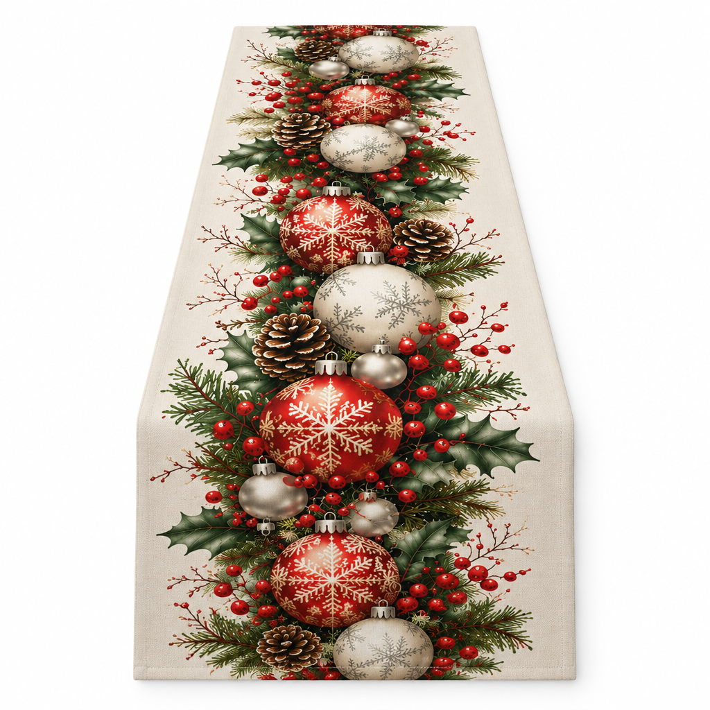 Vintage Christmas Ornament Table Runner — product