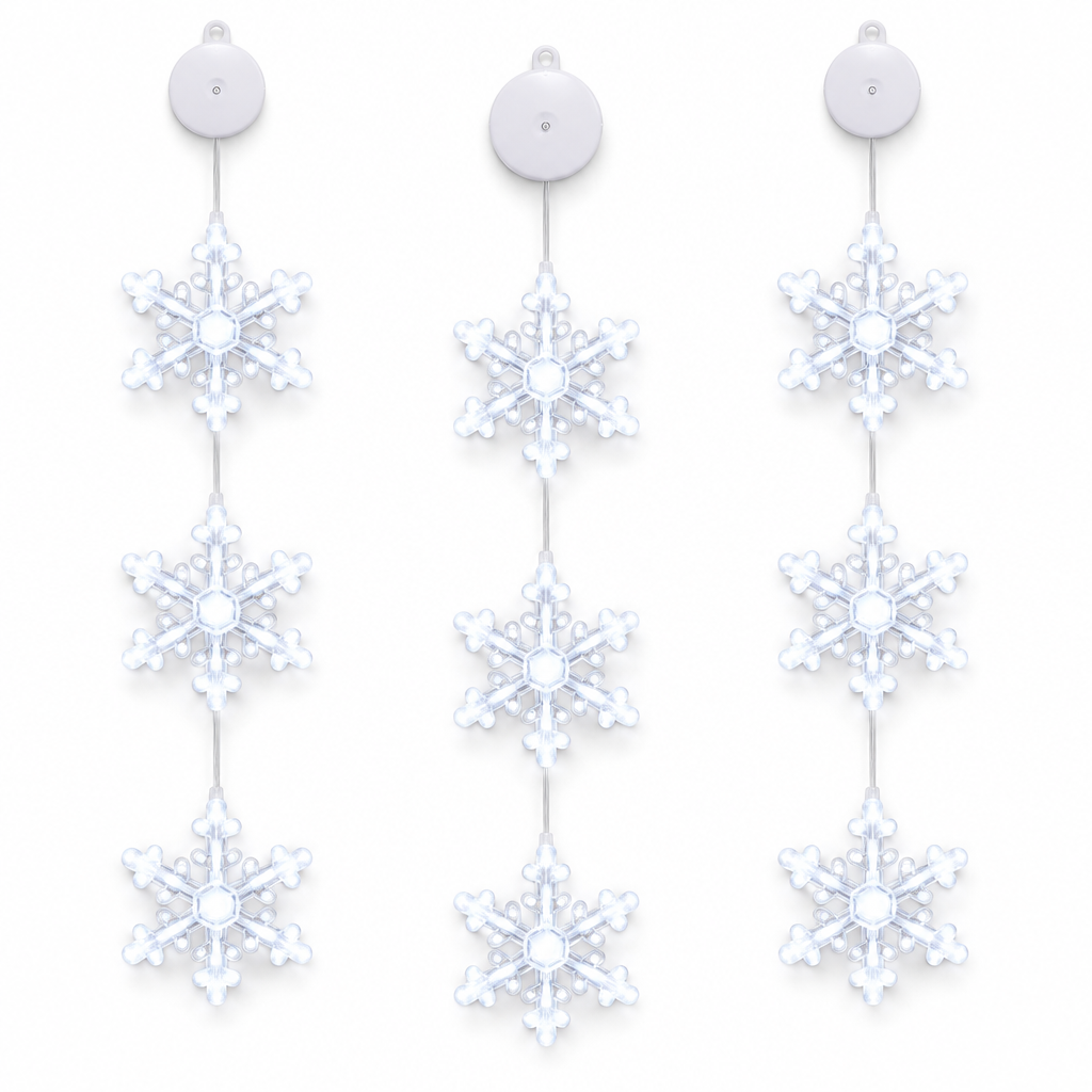 White LED Snowflake Window Lights – 3 Pack — product